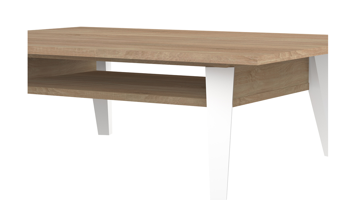 Table basse scandinave bois et blanc ORIGAMI