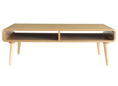 Table basse scandinave ch&ecirc;ne clair et gris COPENHAGUE