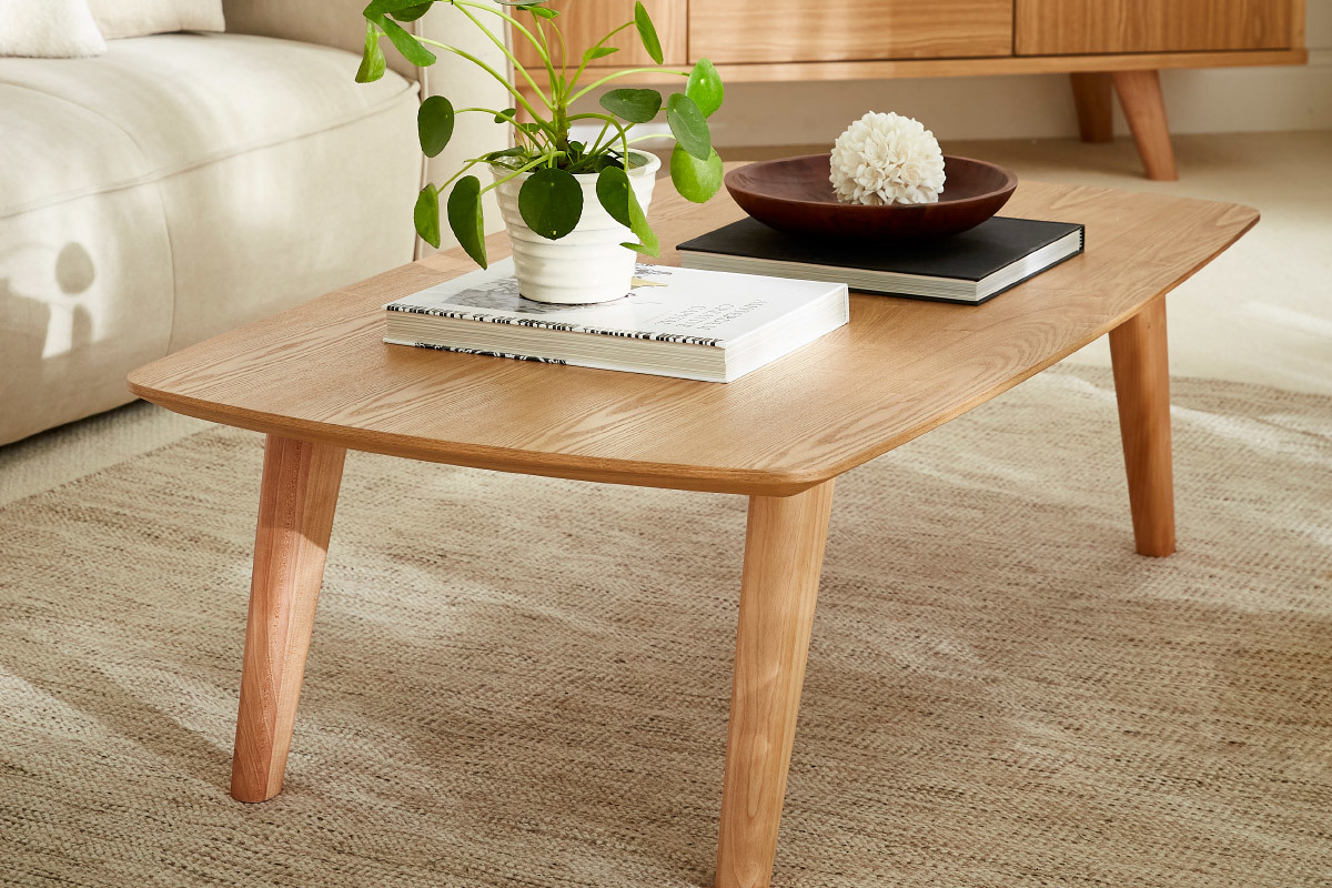 Table basse vintage noire rectangulaire L120cm FIFTIES