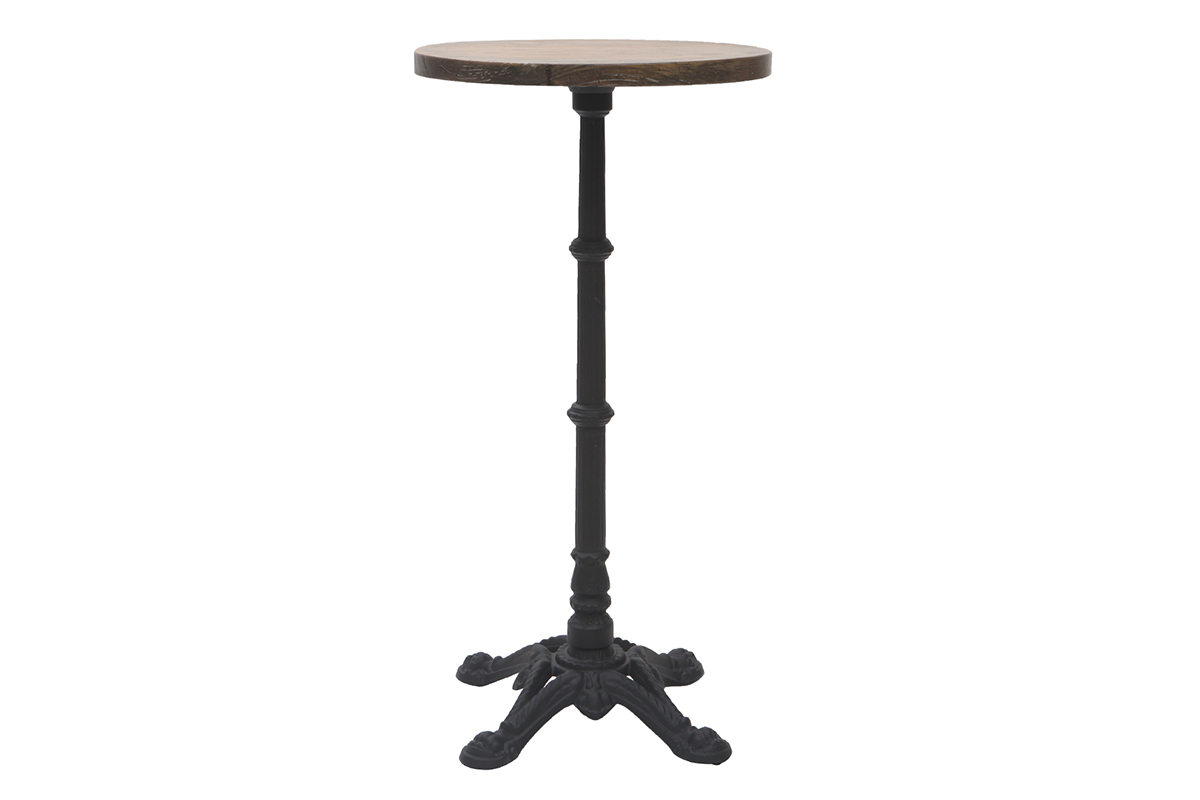 Table bistrot haute ronde bois et m�tal CONTY