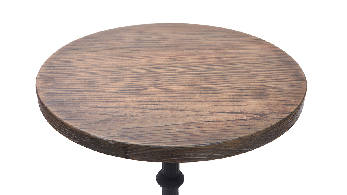 Table bistrot haute ronde bois et métal CONTY