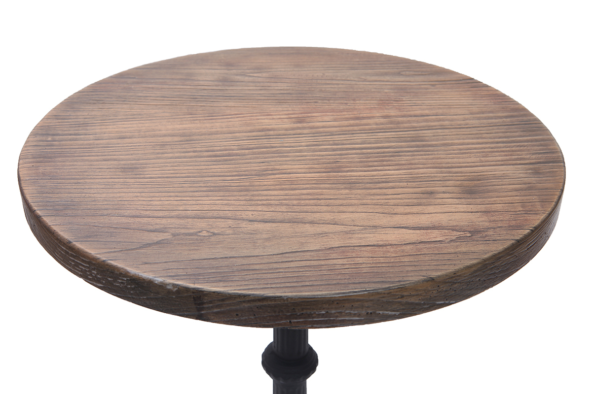 Table bistrot haute ronde bois et m�tal CONTY