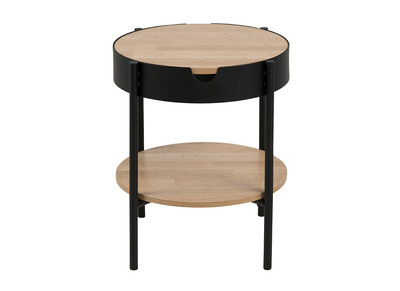 Table d'appoint bois et m&eacute;tal noir 45cm SUZIE
