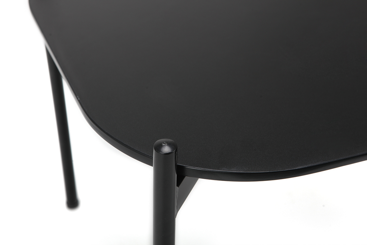 Table d'appoint design 50 cm noire pieds m�tal SEGA