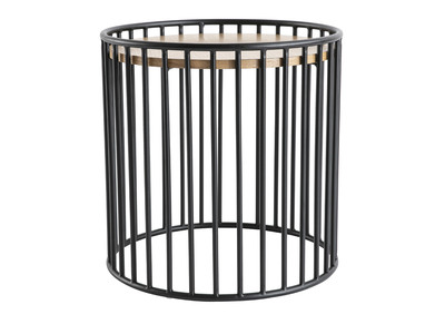 Table d'appoint design bois clair et m&eacute;tal HARP