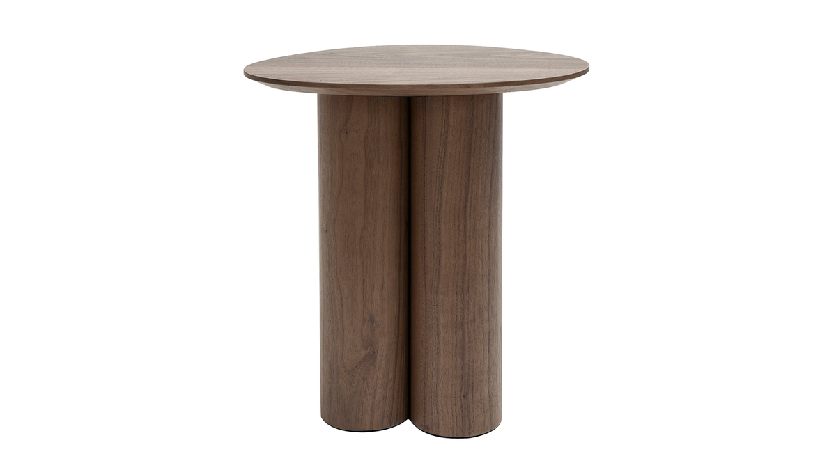 Table d'appoint design bois fonc noyer L44 cm HOLLEN