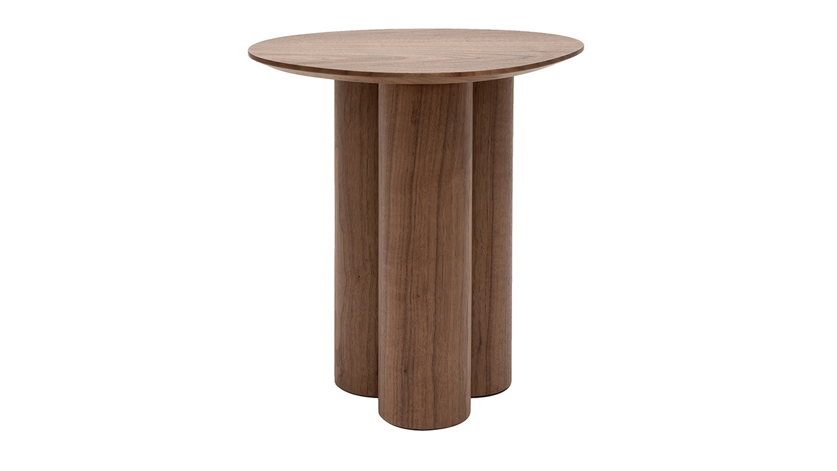 Table d'appoint design bois fonc noyer L44 cm HOLLEN