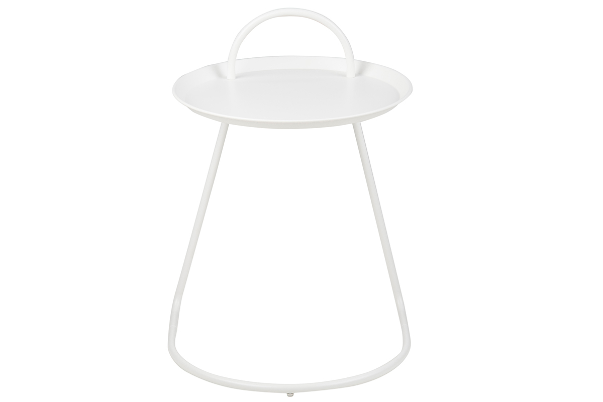 Table d'appoint design m�tal blanc MOVE