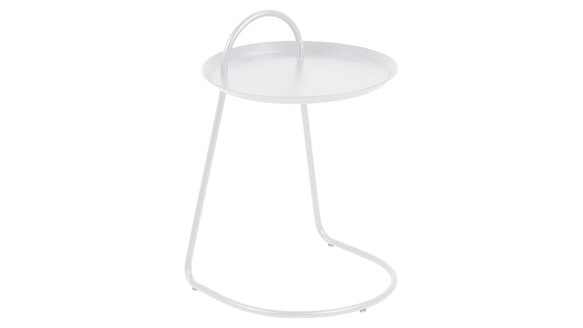 Table d'appoint design mtal blanc MOVE
