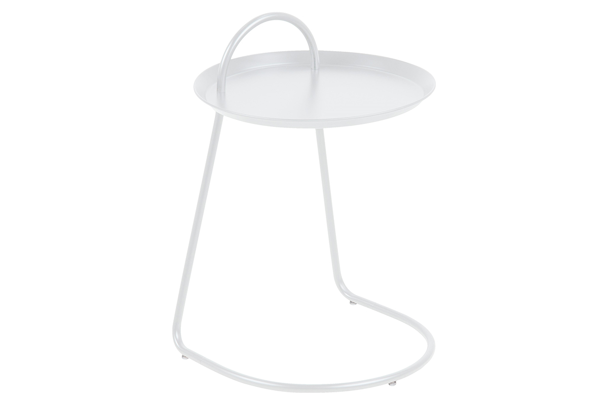 Table d'appoint design m�tal blanc MOVE