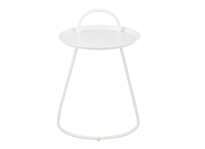 Table d'appoint design m&eacute;tal blanc MOVE