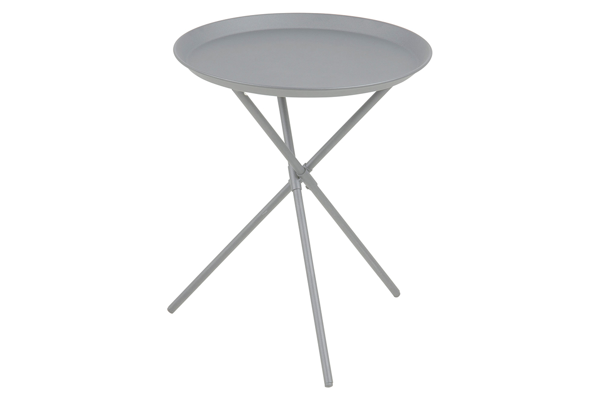 Table d'appoint design m�tal gris MIKADO