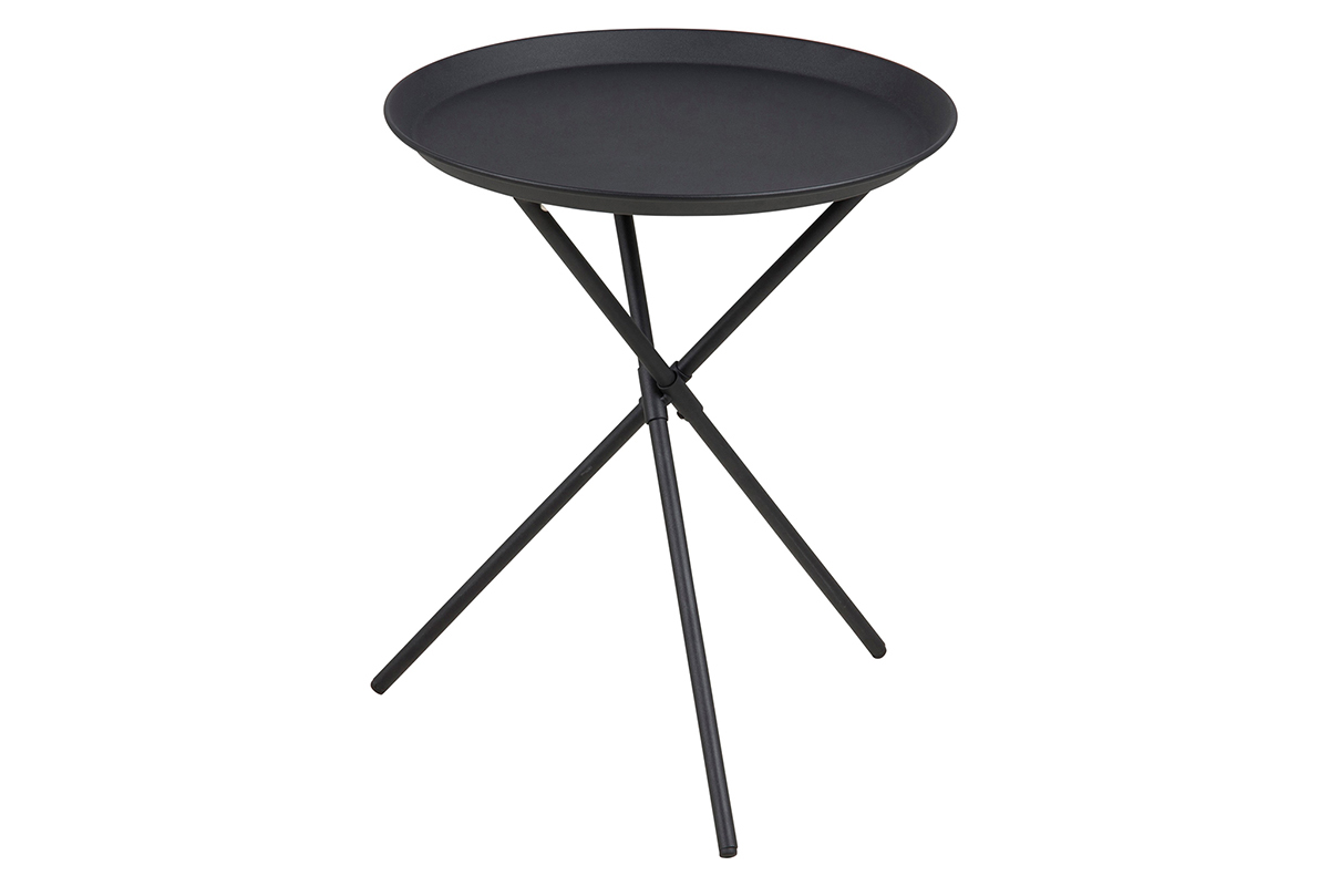 Table d'appoint design m�tal noir MIKADO