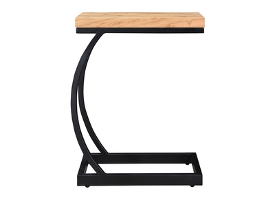 Table d'appoint design rectangulaire en bois massif et métal noir L45 cm BREAK