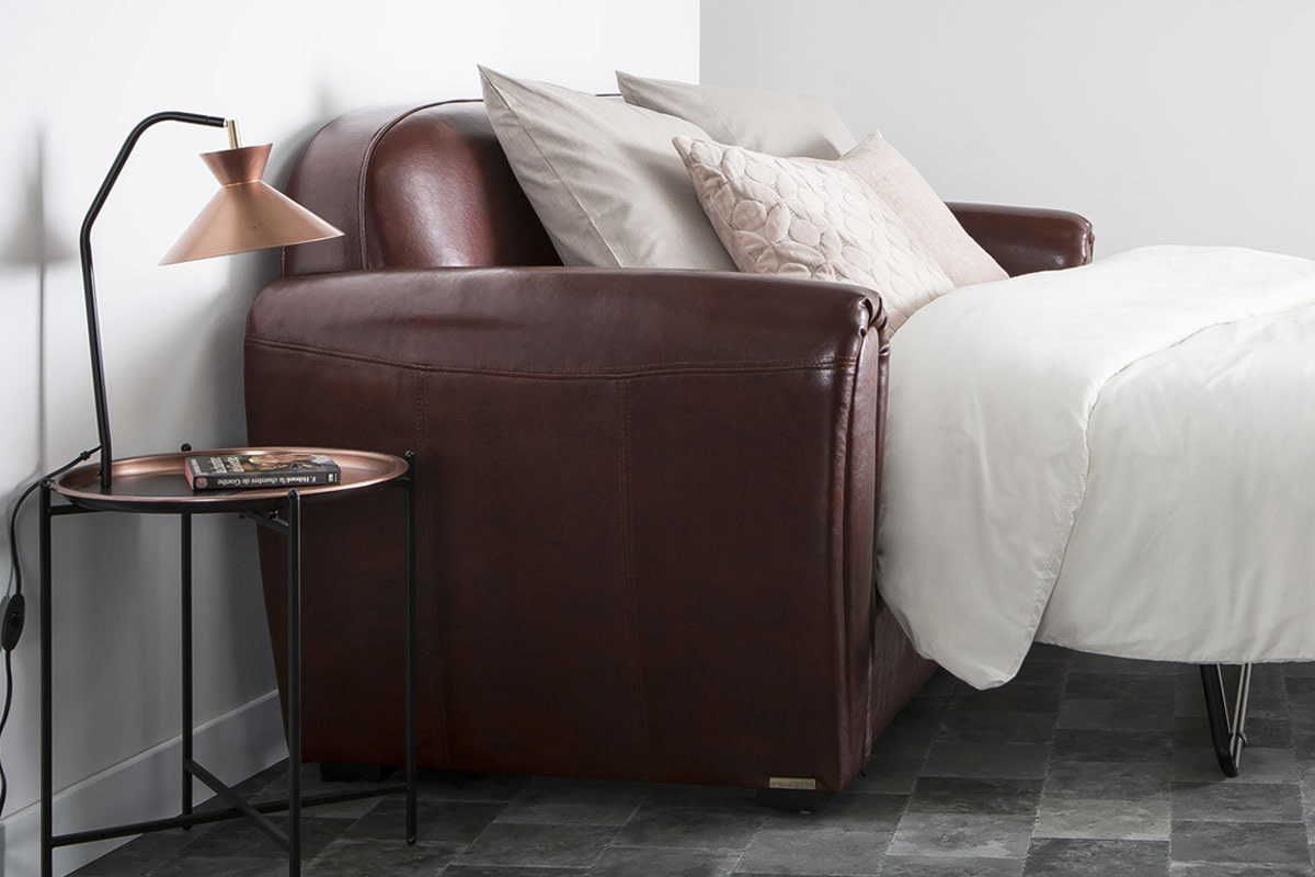 Table d'appoint design ronde m�tal cuivr� LUZ