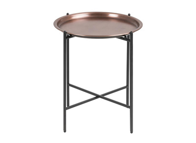Table d'appoint design ronde m&eacute;tal cuivr&eacute; LUZ