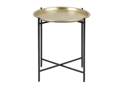 Table d'appoint design ronde m&eacute;tal dor&eacute; LUZ