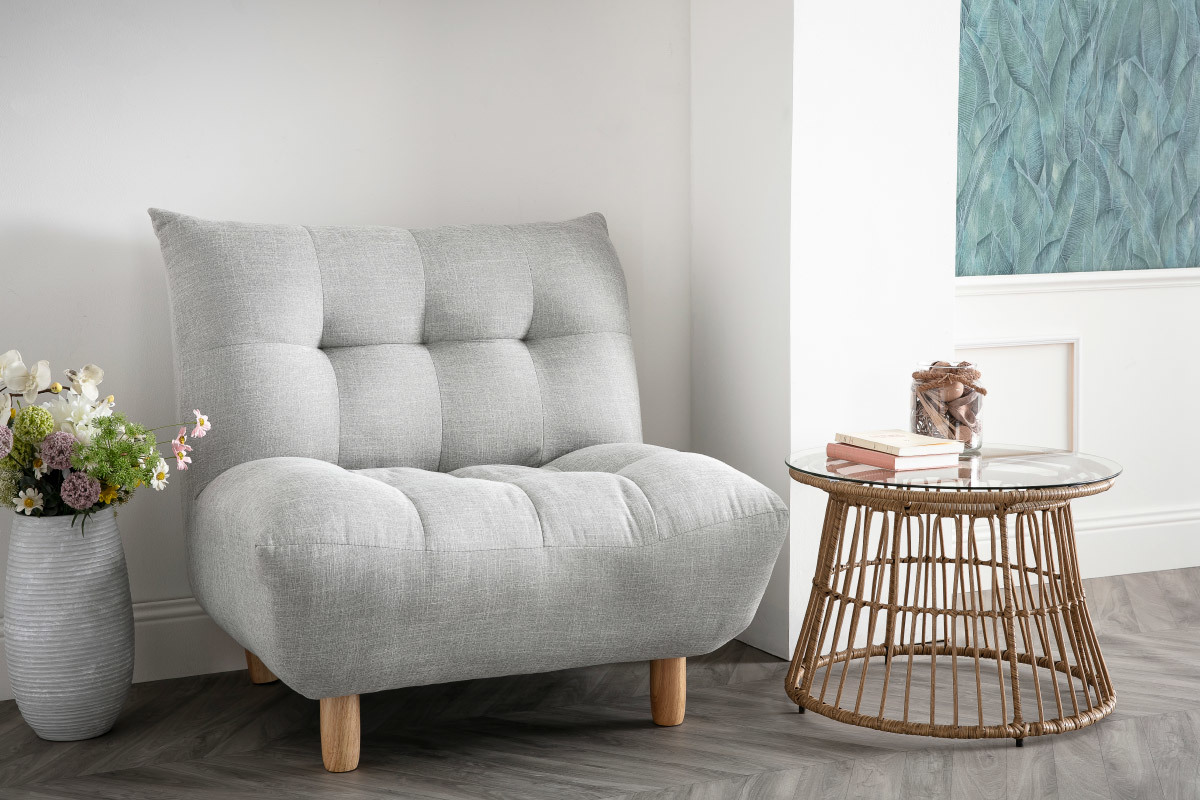 Table d'appoint en fils de rsine faon rotin BELLAVISTA