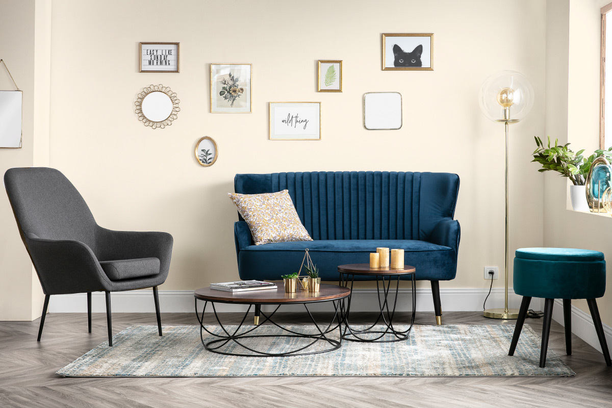 Table d'appoint indutriel bois fonc� et m�tal L42 x H40 cm LACE