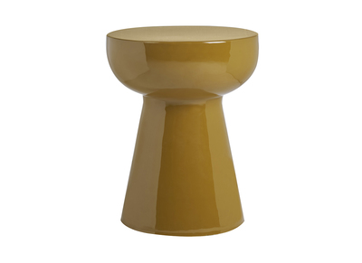 Table d'appoint ronde en m&eacute;tal &eacute;maill&eacute; bronze D34 cm MOGOU