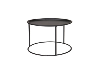 Table d'appoint ronde en m&eacute;tal noir 56cm ABEL