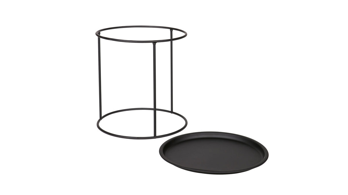 Table d'appoint ronde en mtal noire 40 cm ABEL