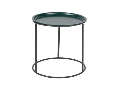 Table d'appoint ronde métal bleu pétrole 40cm ABEL - Table d'appoint ronde métal bleu pétrole 40cm ABEL
