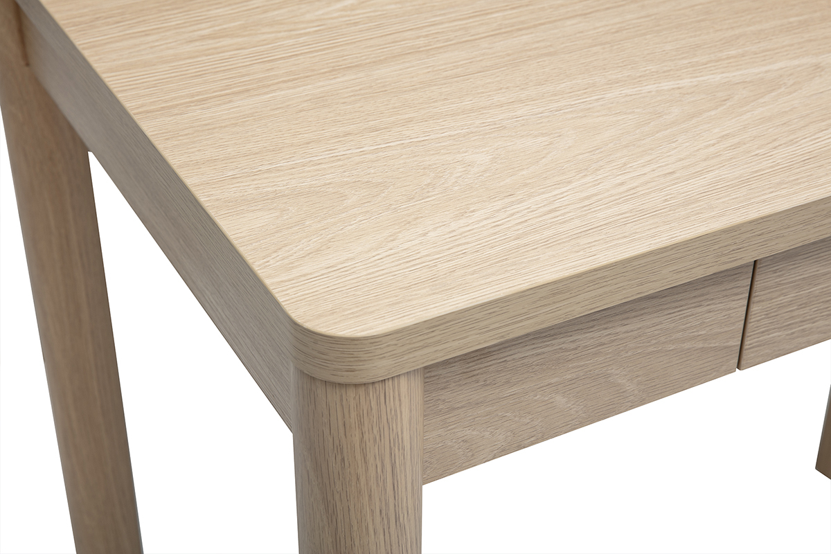 Table de bar avec rangement finition bois clair ch�ne L100 cm IZZIE