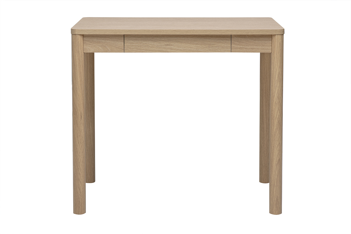 Table de bar avec rangement finition bois clair ch�ne L110 cm IZZIE