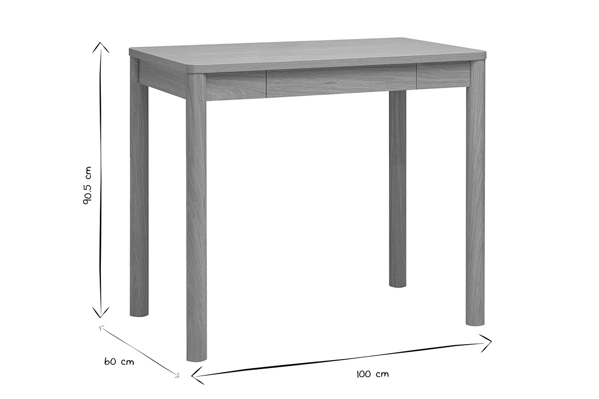 Table de bar avec rangement finition bois clair ch�ne L110 cm IZZIE