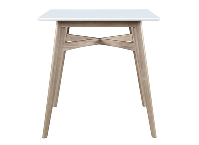 Table de bar carrée bois et blanc LEENA