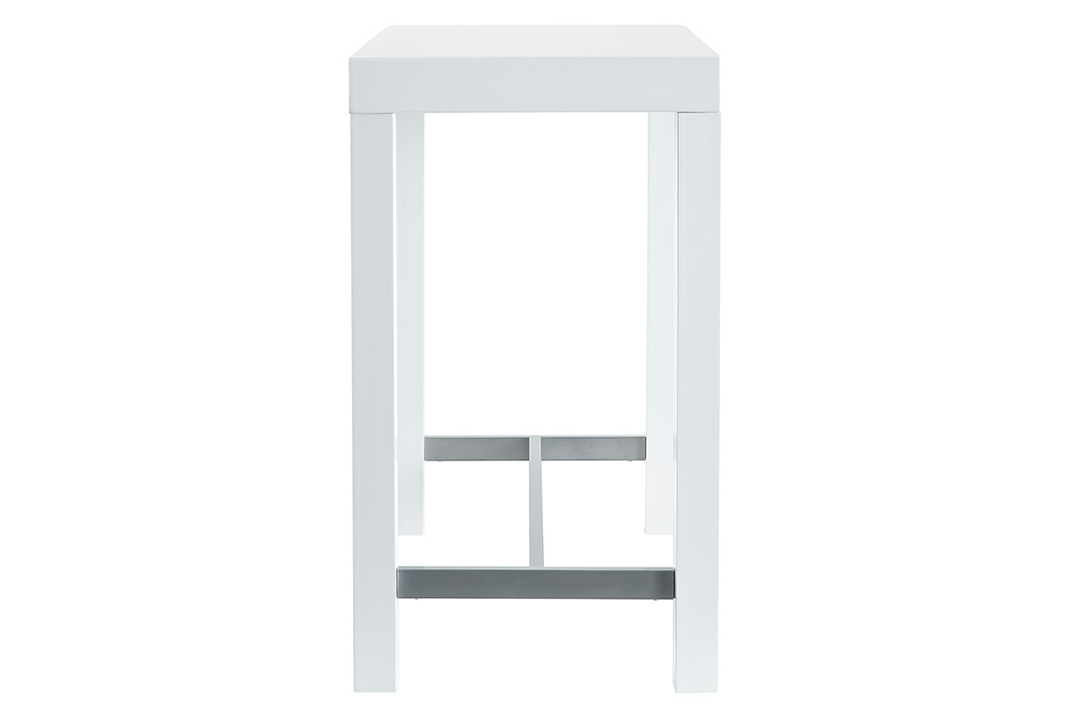 Table de bar design blanc laqu� mat ALEX