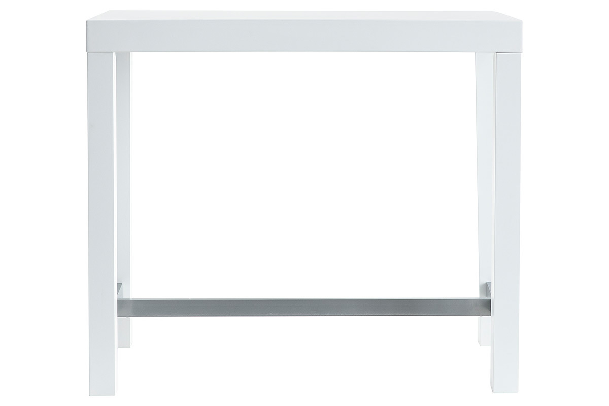 Table de bar design blanc laqu� mat ALEX