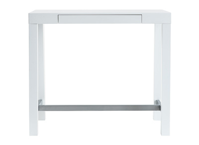 Table de bar design blanc laqu&eacute; mat ALEX