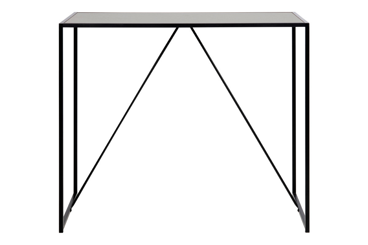Table de bar design bois noir et mtal TRESCA