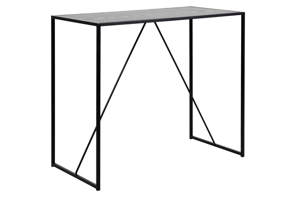 Table de bar design bois noir et mtal TRESCA