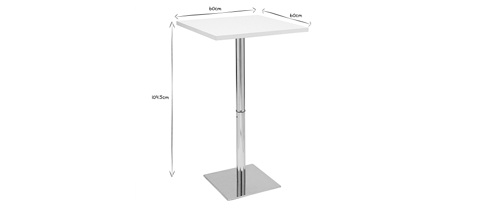 Table de bar design carr�e blanche JACK