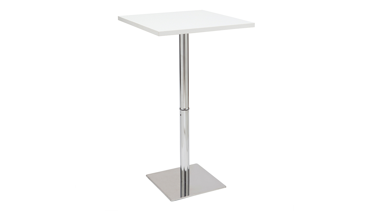 Table de bar design carre blanche L60 cm JACK