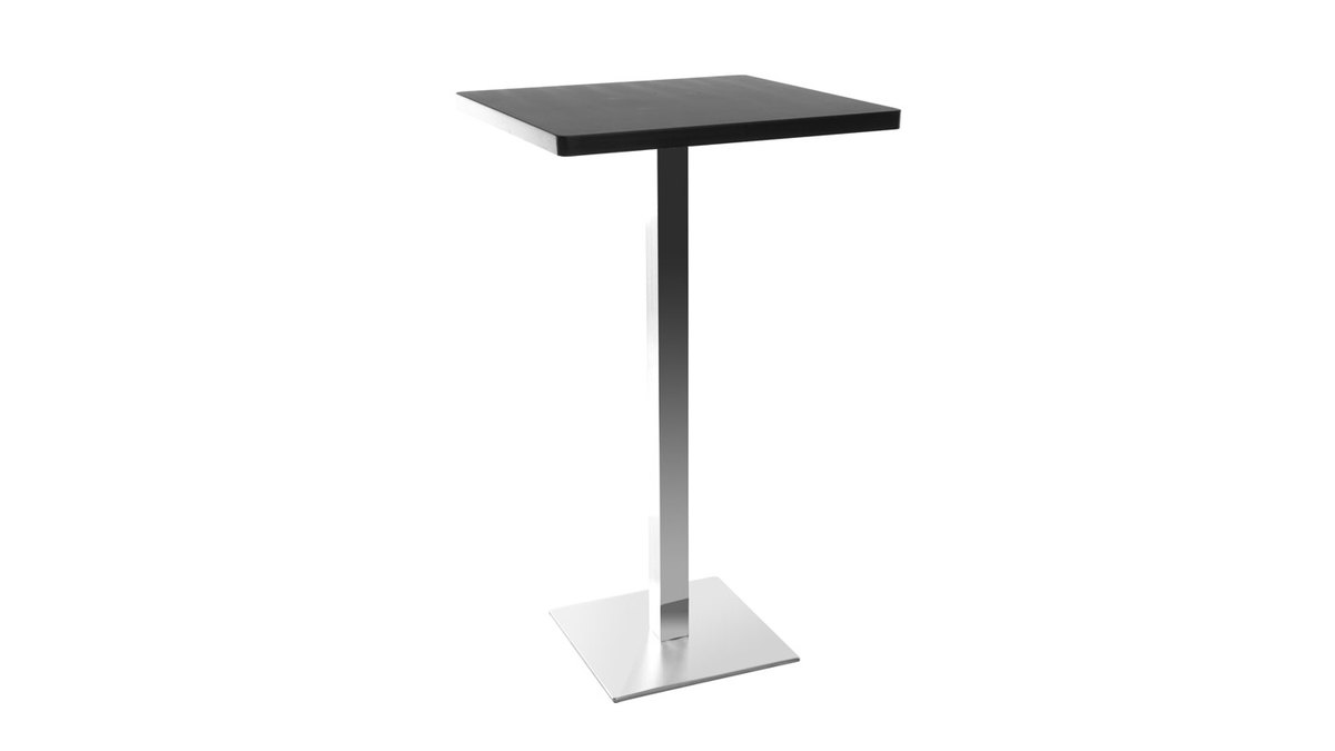 Table de bar design carre noire L60 cm JORY