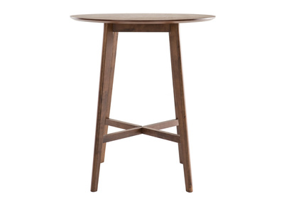 Table de bar design ronde bois noyer DEMORY