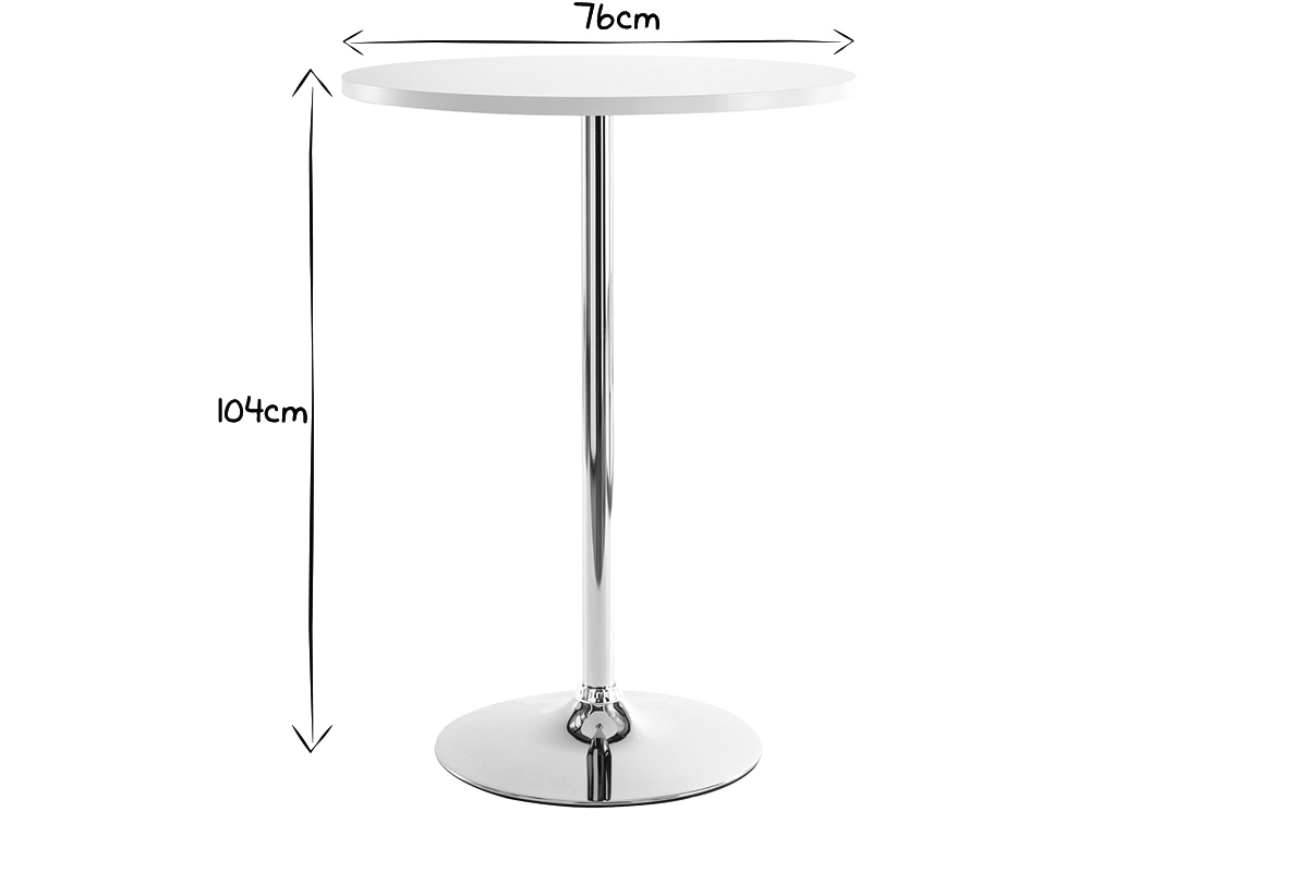 Table de bar design ronde noir JAMES