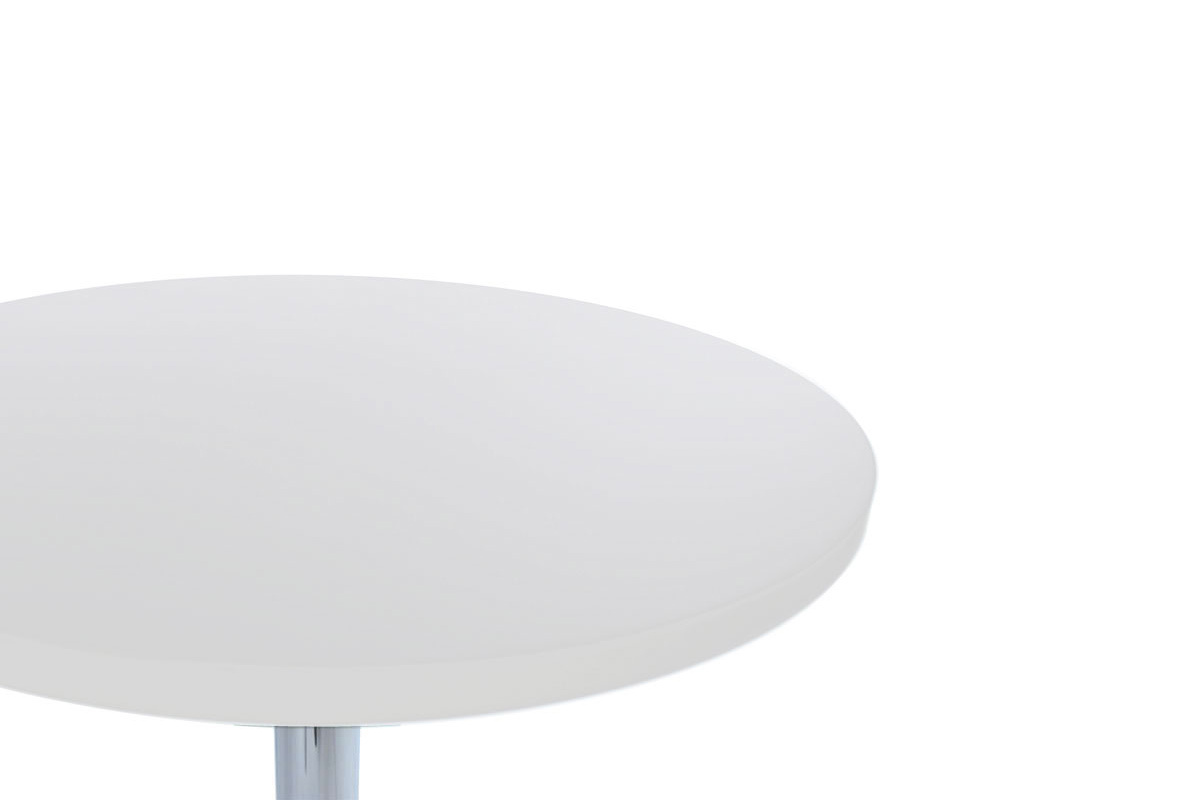 Table de bar design ronde r�glable en hauteur / mange debout CHARLIE blanc