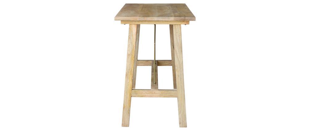 Table de bar en manguier massif et m�tal dor� L130 cm MARGHA