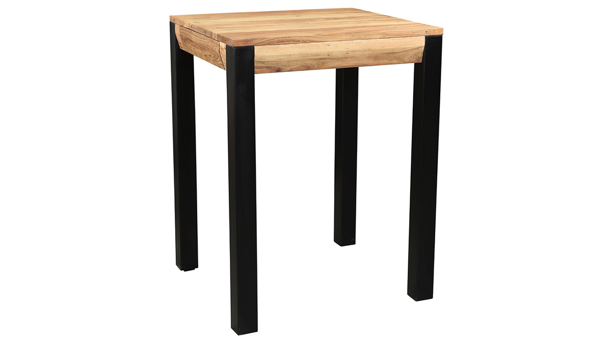 Table de bar extensible en acacia et mtal L80-135 cm TRAP