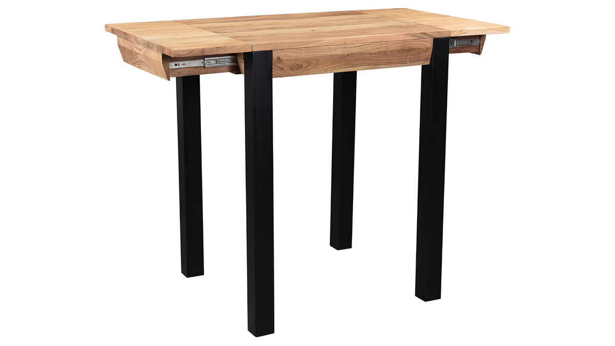 Table de bar extensible en acacia et mtal L80-135 cm TRAP