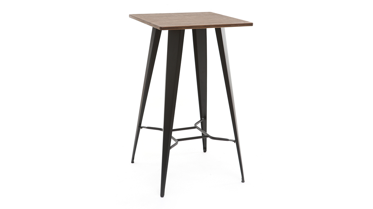 Table de bar mtal noir L60 cm HOCKER