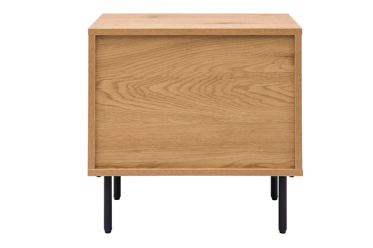 Table de chevet avec rangements 2 tiroirs finition bois clair chne ARAGON