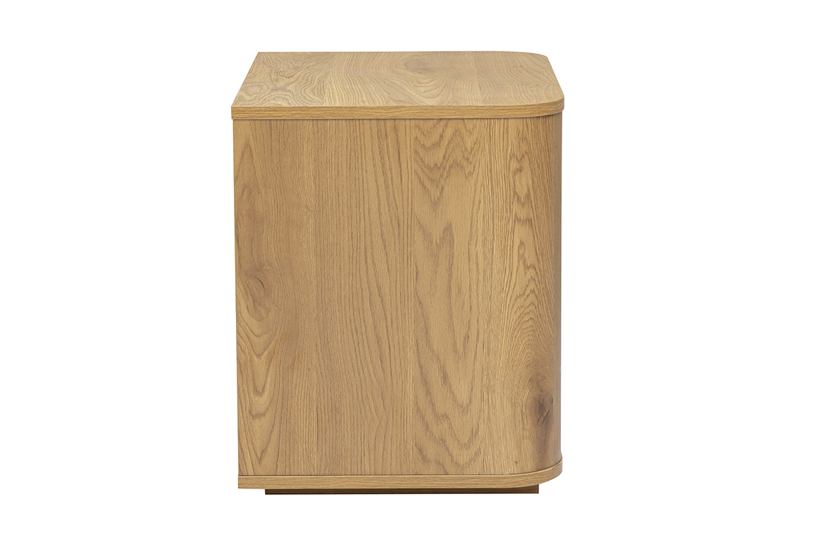 Table de chevet avec rangements 2 tiroirs finition bois clair ch�ne NEGAN