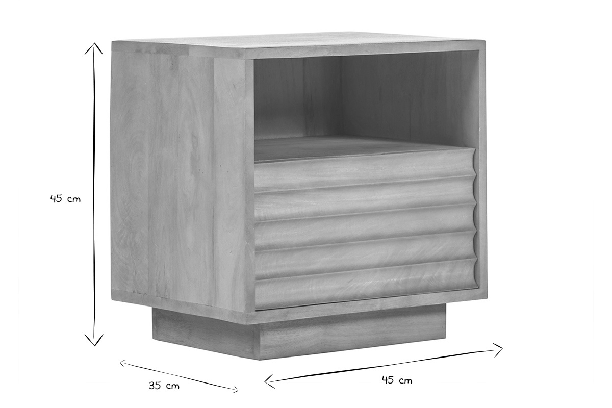 Table de chevet avec tiroir en bois manguier massif MATCHA