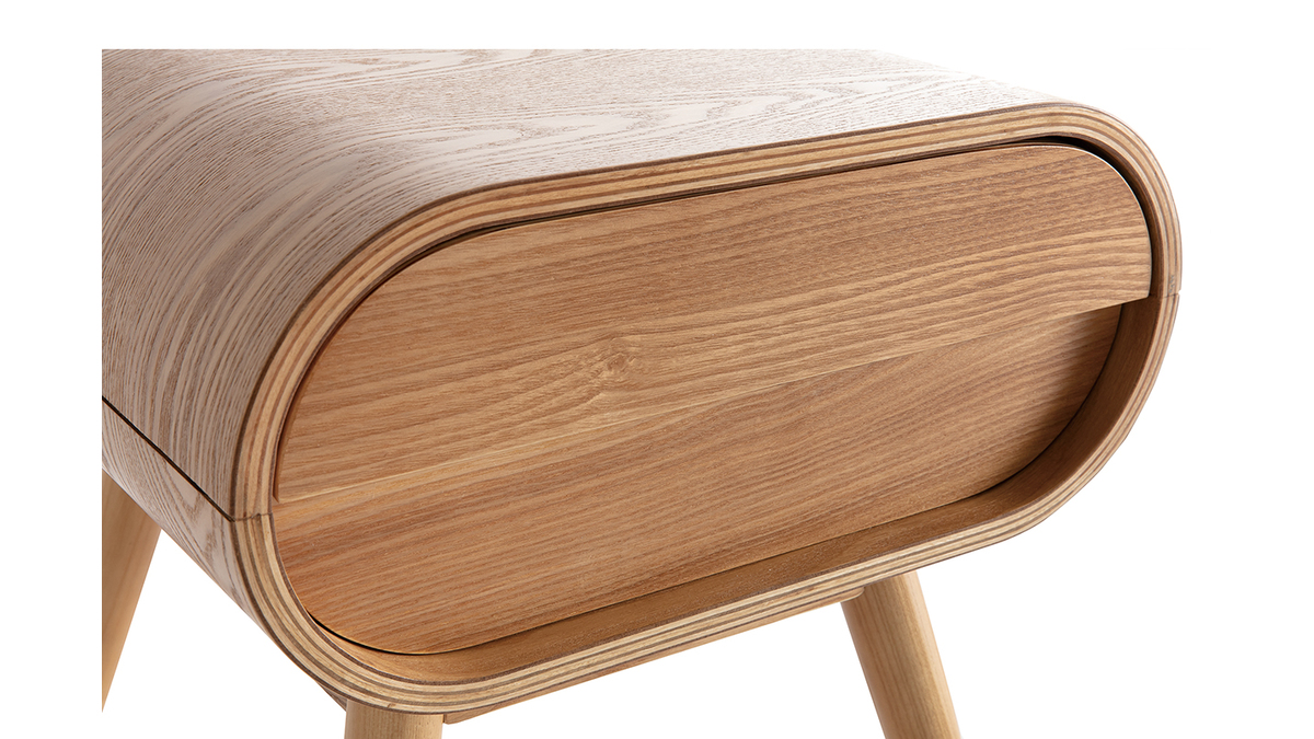 Table de chevet avec tiroir vintage bois clair L45 cm BJORG